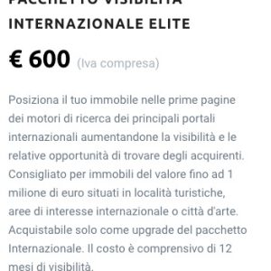 Pacchetto visibilità internazionale Elite